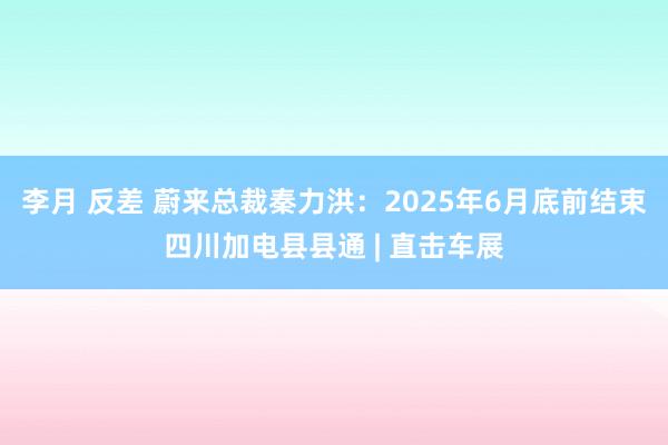 李月 反差 蔚来总裁秦力洪：2025年6月底前结束四川加电县县通 | 直击车展