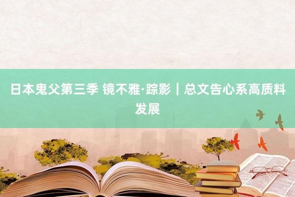 日本鬼父第三季 镜不雅·踪影｜总文告心系高质料发展